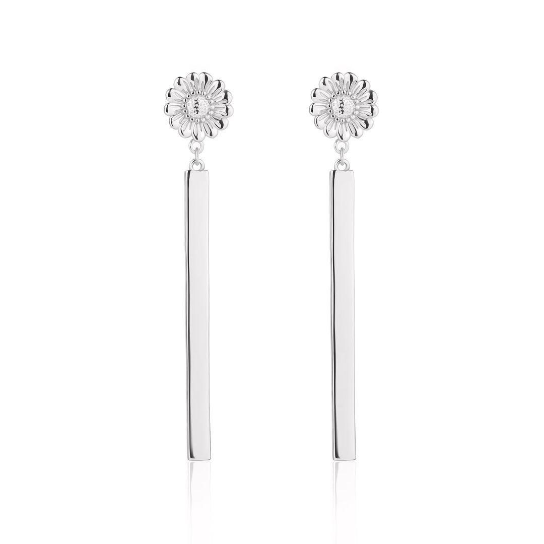 Sterling Silver Amelia Flower Drop Earrings