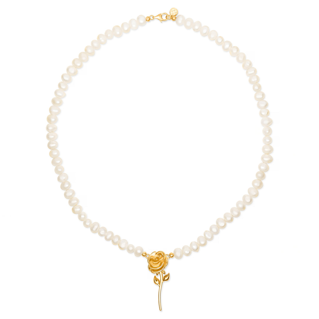 Gold Vermeil Ella Rose Pearl necklace 