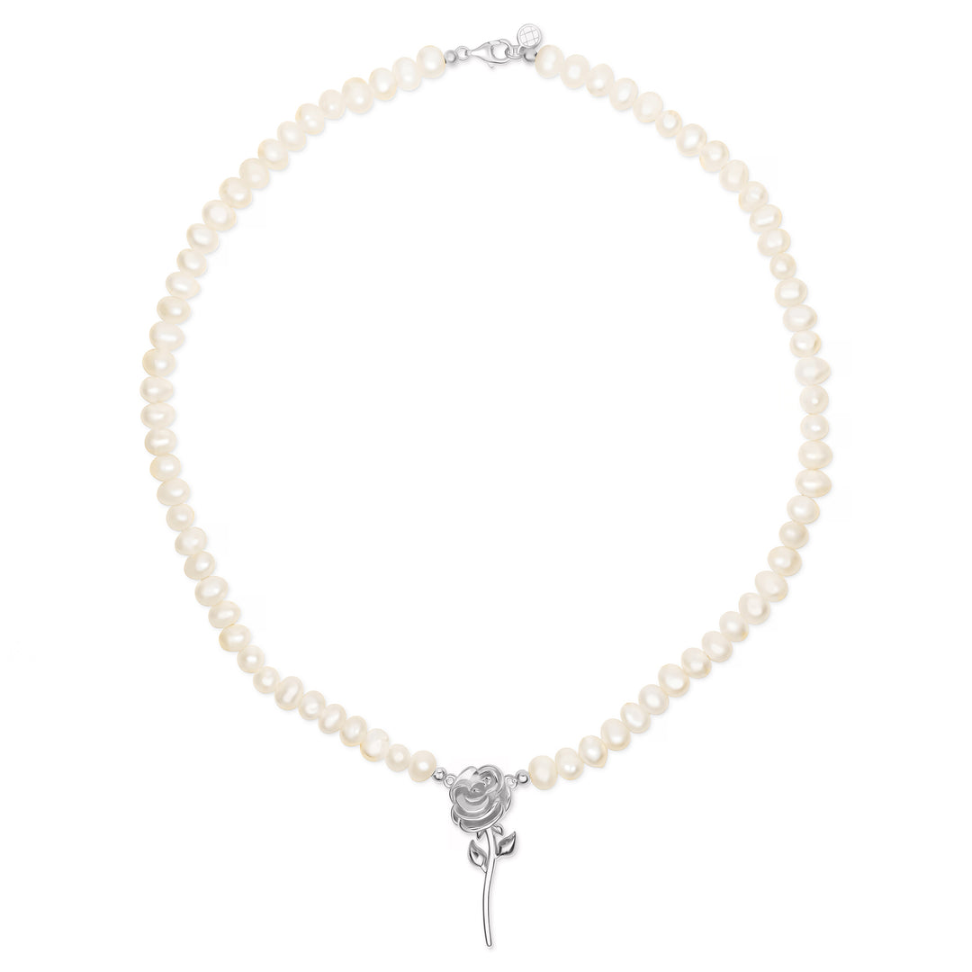 Sterling Silver Ella Rose Pearl necklace