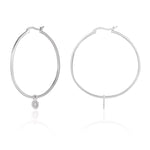 Load image into Gallery viewer, Sterling Silver Rosie Flower Hoop Earrings
