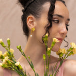 Load image into Gallery viewer, Gold Vermeil Ella Rose Pearl Earrings
