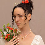 Load image into Gallery viewer, Gold Vermeil Ella Rose Pearl necklace 
