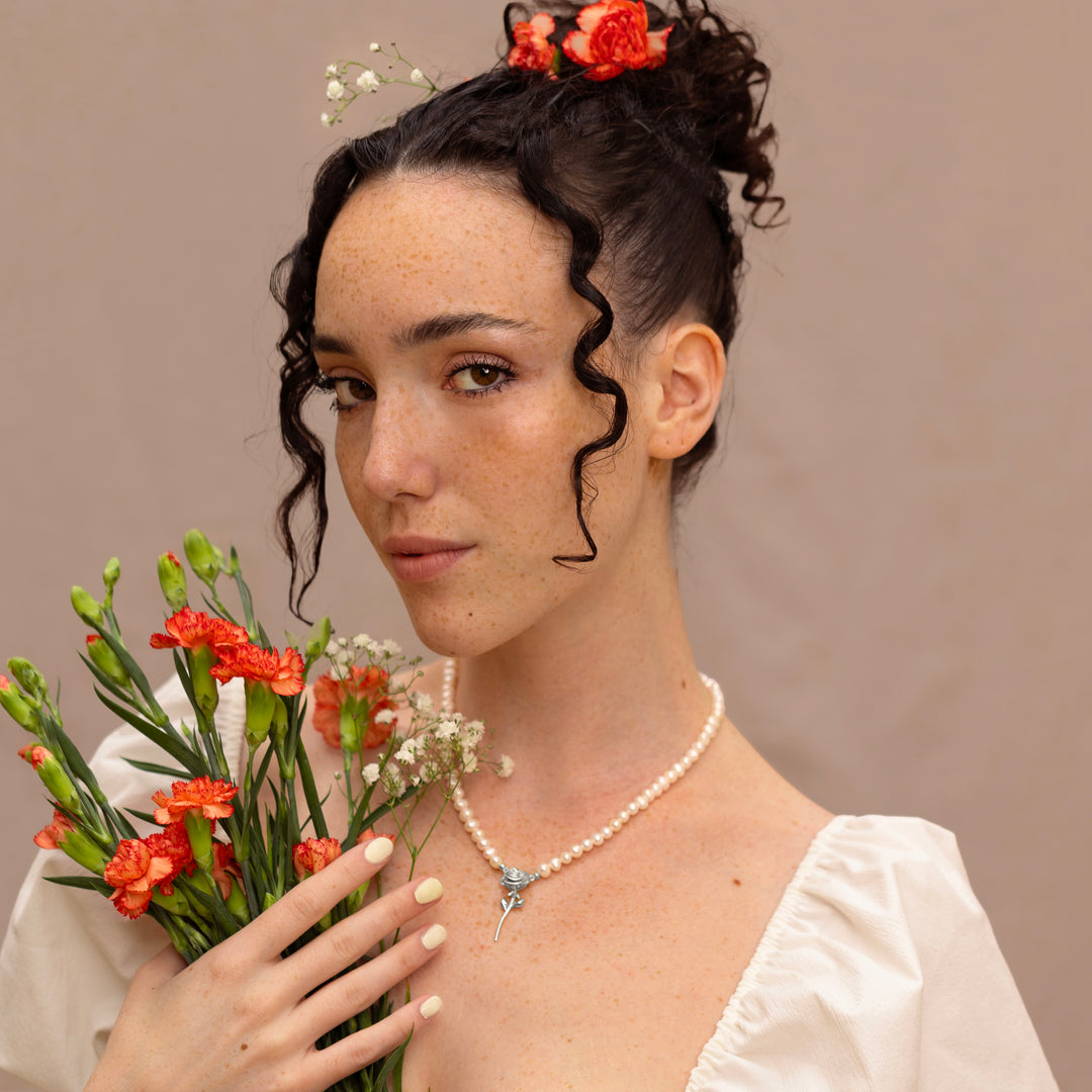 Sterling Silver Ella Rose Pearl necklace