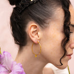 Load image into Gallery viewer, Gold Vermeil Rosie Flower Hoop Earrings

